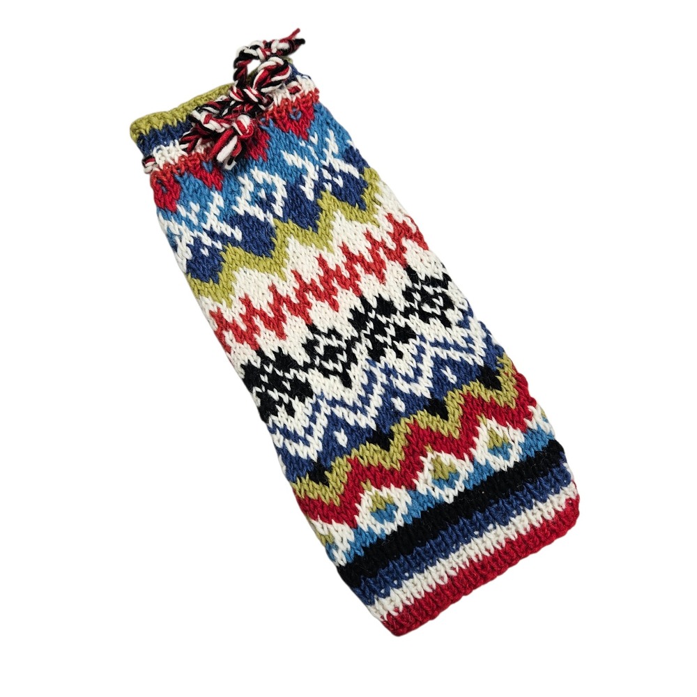 Newari Hand Knit Nepal Icelandic Design Wool‎ Hand Muff Warmer Winter Boho Indie